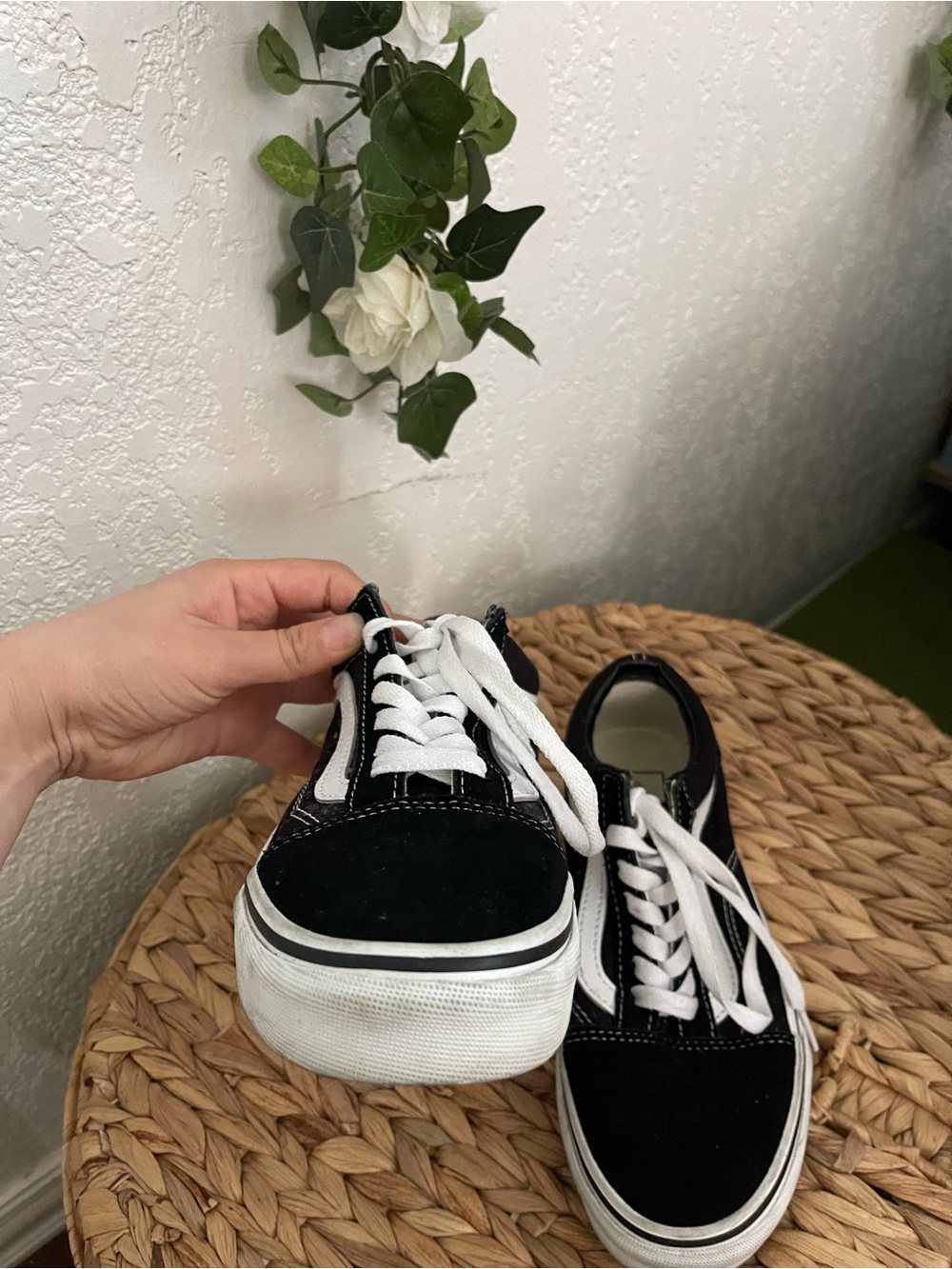Vans Black & White Old Skool Skate Sneakers - Picture 3 of 8